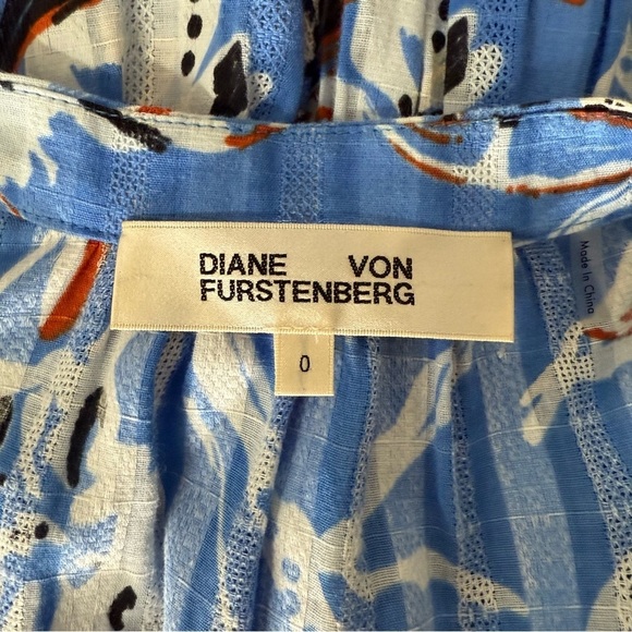 Diane Von Furstenberg Erica Blue Floral Print Maxi Dress. Size 0 - Picture 12 of 15